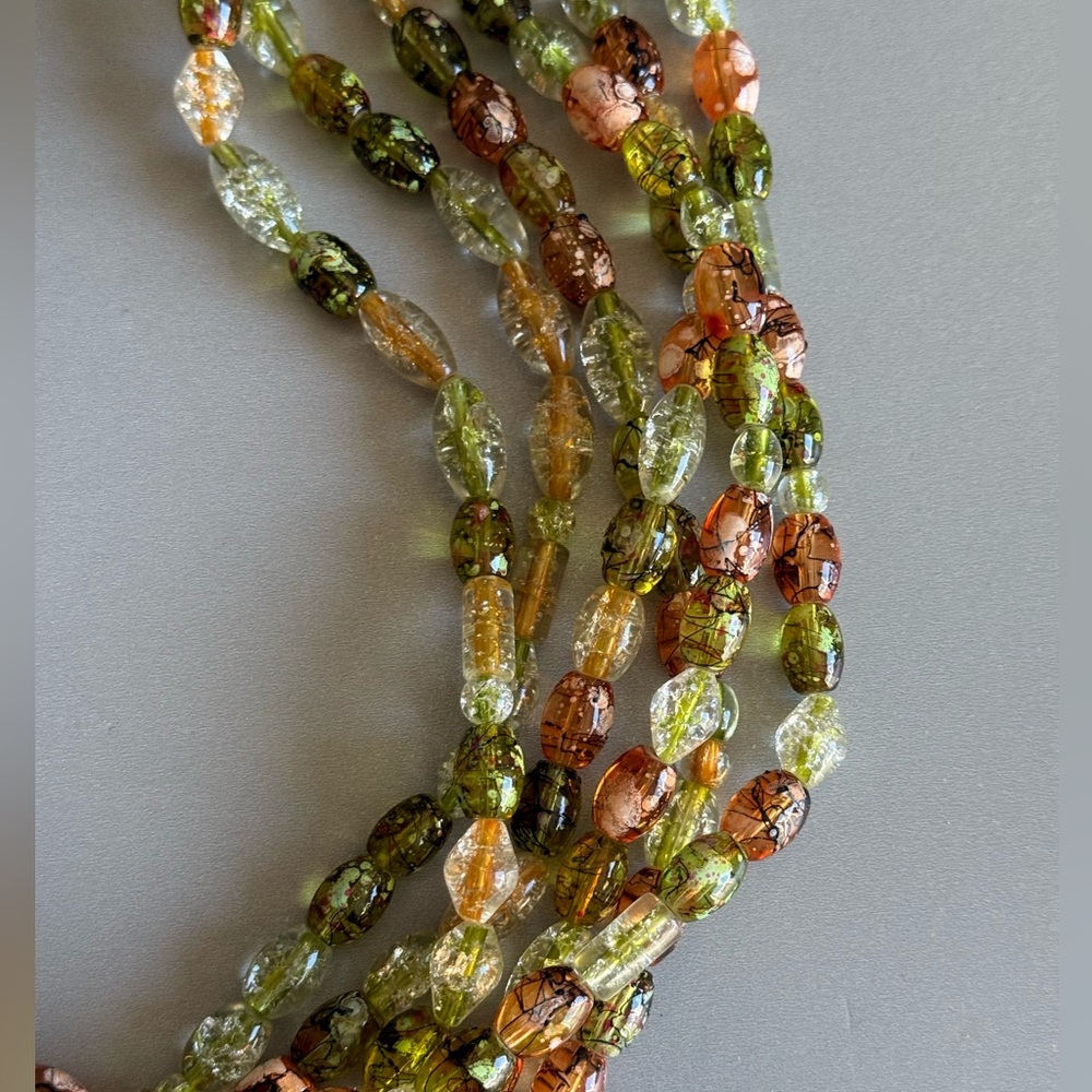 Multistrand Artisan Statement Beaded Necklace Yel… - image 2